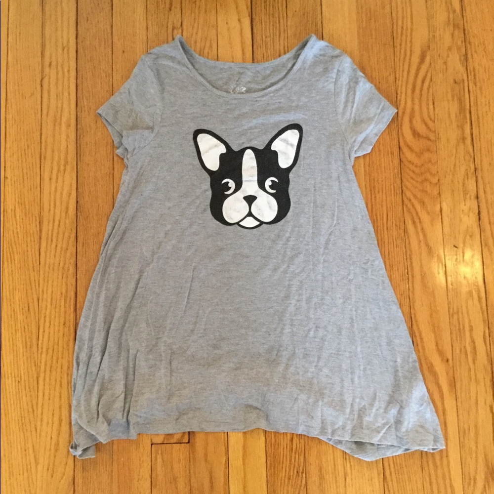 Comfy french bulldog tee from Justice size 14